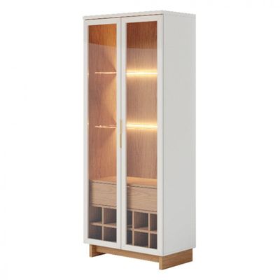 Cristaleira Colibri Com 2 Portas E 1 Gaveta Freijo/off White