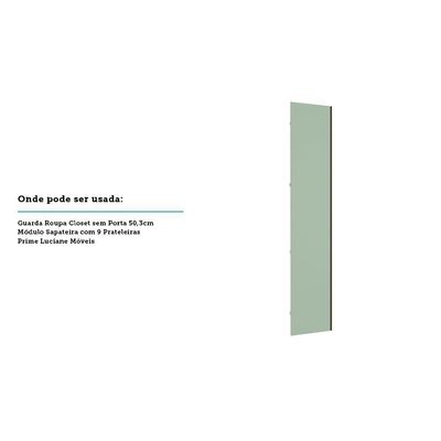 Porta Para Closet Individual 50cm Inox Verde