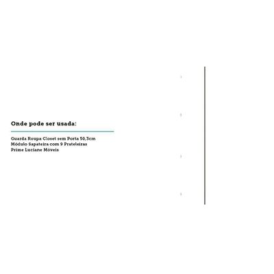 Porta Para Closet Individual 50cm Champagne Branco Mat