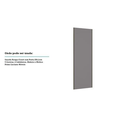 Porta De Correr 80cm Inox Sem Kit Ferragem Cinza Puro