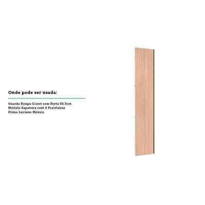 Porta Para Closet Individual 50cm Inox Cumaru