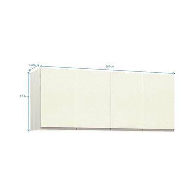 Maleiro Casal 4 Portas Plus 165 Cm Crema Com Kashmir