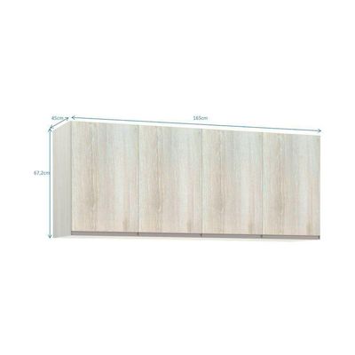Maleiro Casal Luciane 4 Portas Prime Plus 165 Cm Crema