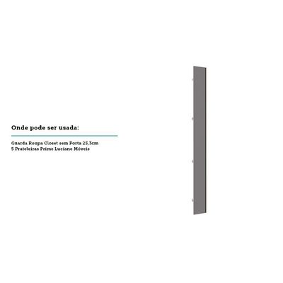 Porta Para Closet Individual 25cm Inox Cinza Puro