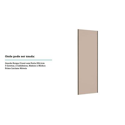 Porta De Correr Closet 80cm Inox Sem Kit Ferragem Connect
