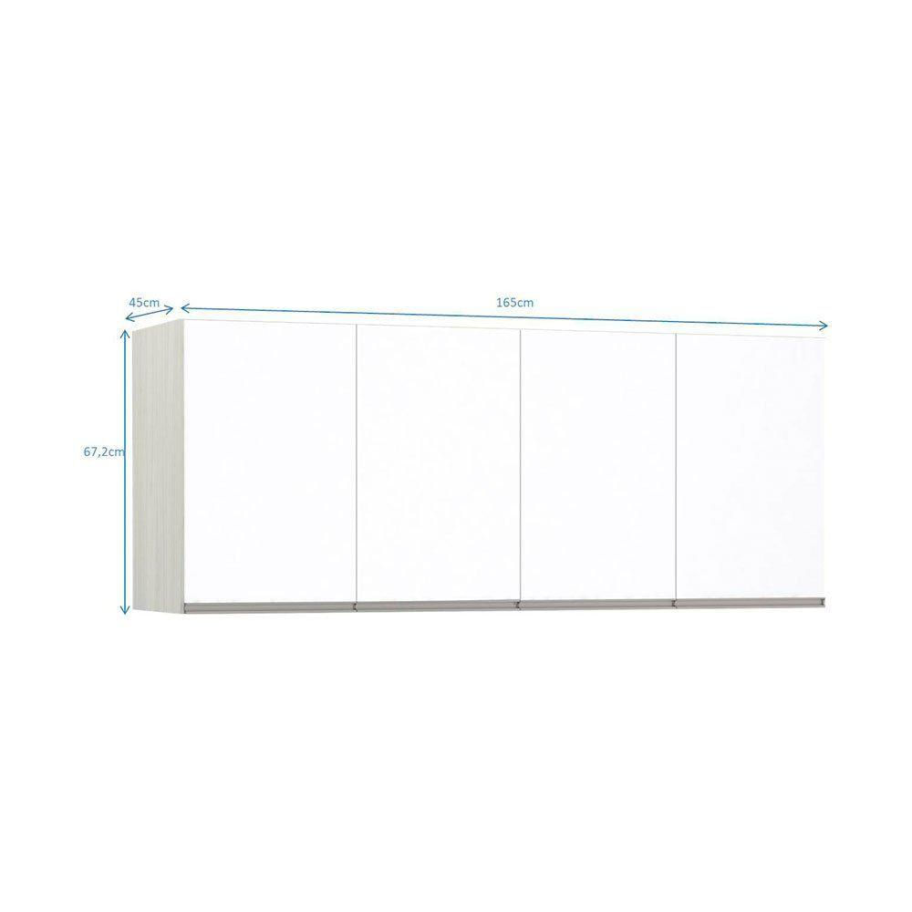 Maleiro Casal 4 Portas Plus 165 Cm Crema Com Branco Mat