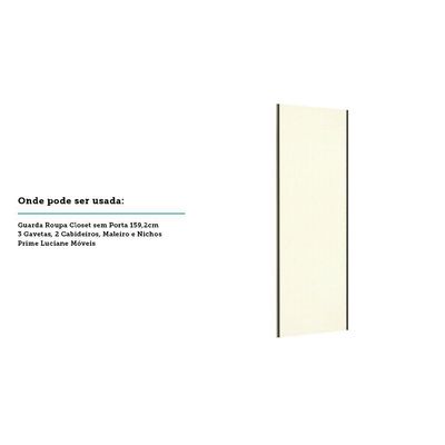 Porta De Correr Closet 80cm Inox Sem Kit Ferragem Kashmir