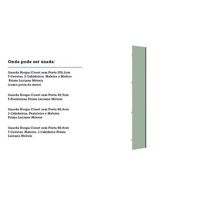 Porta Para Closet Individual 40cm Inox Verde