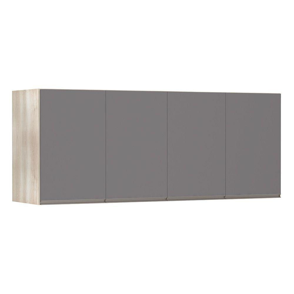 Maleiro Casal Luciane 4 Portas Prime Plus 165 Cm Cinza Puro