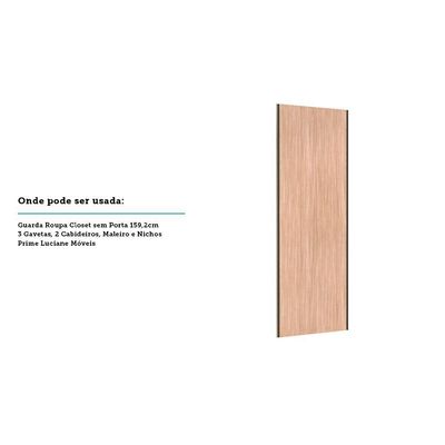 Porta De Correr Closet 80cm Inox Sem Kit Ferragem Cumaru