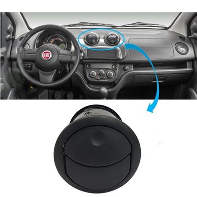 Difusor Saída de Ar Central na Cor Preto Fiat Uno e Fiorino 2010 até 2021 Original Fiat