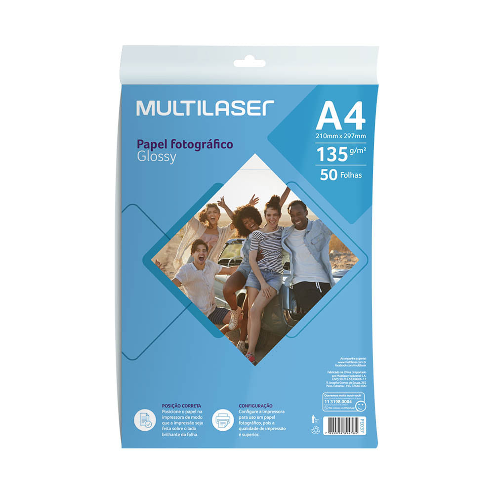 Papel Fotográfico Glossy A4 135g 50 Folhas - PE037 PE037