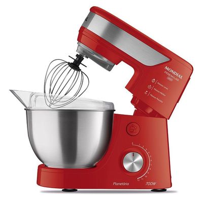 Batedeira Planetária Premium Inox Mondial – Bp-02p-r-ti Batedeira Planetária-220v-vermelho/inox 220V