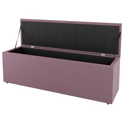 Kit Cabeceira E Baú Cama Box Queen 160Cm Suede Rosé