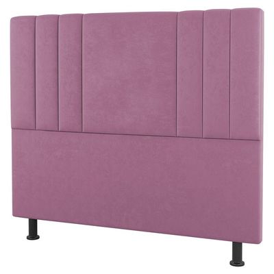 Kit Cabeceira E Baú Cama Box King 195Cm Suede Rosa