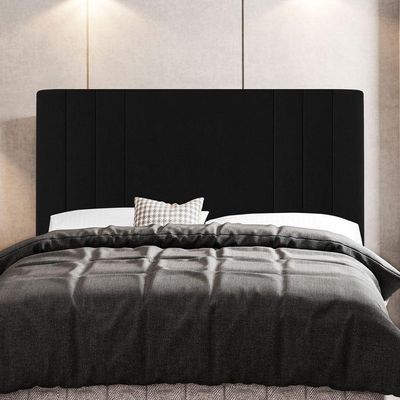 Kit Cabeceira E Baú Cama Box King 195Cm Suede Preto