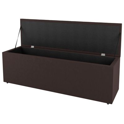 Kit Cabeceira E Baú Cama Box King 195Cm Suede Marrom