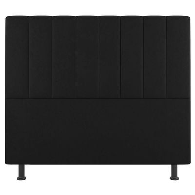 Kit Cabeceira E Baú Cama Box Solteiro 90Cm Sintético Preto