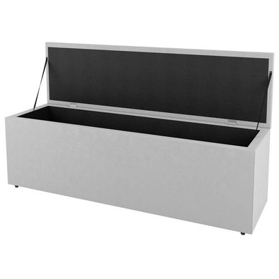 Calçadeira Baú Casal Grace 140Cm Sintético Branco