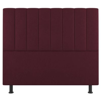 Kit Cabeceira E Baú Cama Box Queen 160Cm Suede Bordô