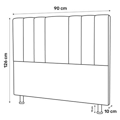 Cabeceira Cama Box Solteiro Grace 90Cm Suede Marrom