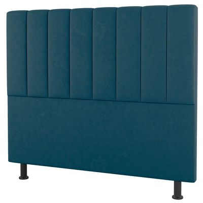 Kit Cabeceira E Baú Cama Box Queen 160Cm Suede Turquesa