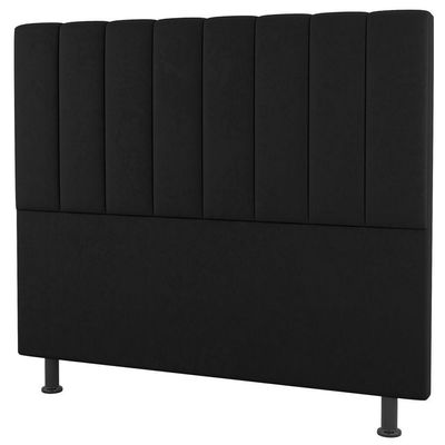 Kit Cabeceira E Baú Cama Box Casal 140Cm Sintético Preto