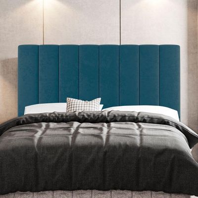 Kit Cabeceira E Baú Cama Box King 195Cm Suede Turquesa