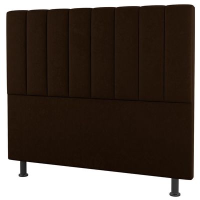 Kit Cabeceira E Baú Cama Box King 195Cm Suede Marrom