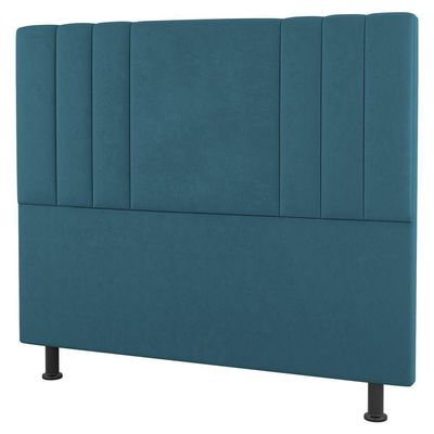 Kit Cabeceira E Baú Cama Box Casal 140Cm Turquesa