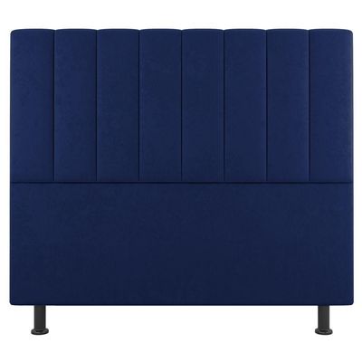 Kit Cabeceira E Baú Cama Box Casal Cora 140Cm Suede Azul