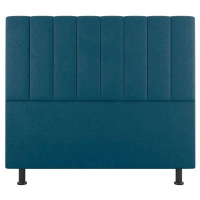 Kit Cabeceira E Baú Cama Box Casal 140Cm Suede Turquesa