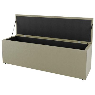 Kit Cabeceira E Baú Cama Box Casal 140Cm Sintético Bege