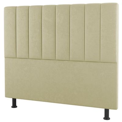 Kit Cabeceira E Baú Cama Box Casal 140Cm Sintético Bege