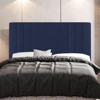 Kit Cabeceira E Baú Cama Box Queen 160Cm Suede Azul