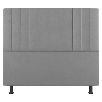 Kit Cabeceira E Baú Cama Box Queen 160Cm Suede Cinza Claro