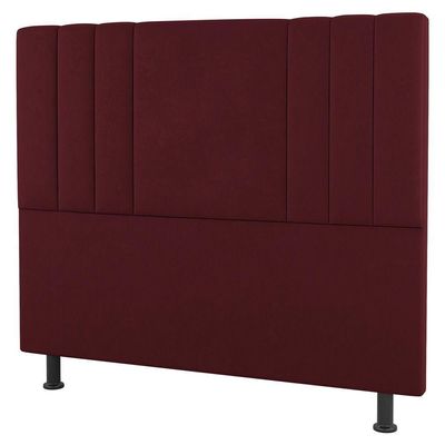 Kit Cabeceira E Baú Cama Box Queen 160Cm Suede Bordô