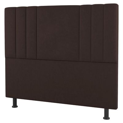 Kit Cabeceira E Baú Cama Box Queen 160Cm Suede Marrom