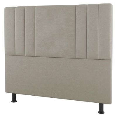 Kit Cabeceira E Baú Cama Box Queen 160Cm Sintético Bege