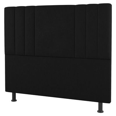 Kit Cabeceira E Baú Cama Box Casal Grace 140Cm Suede Preto