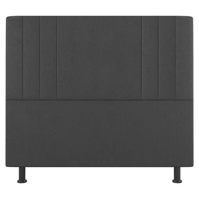 Kit Cabeceira E Baú Cama Box Casal 140Cm Cinza Escuro