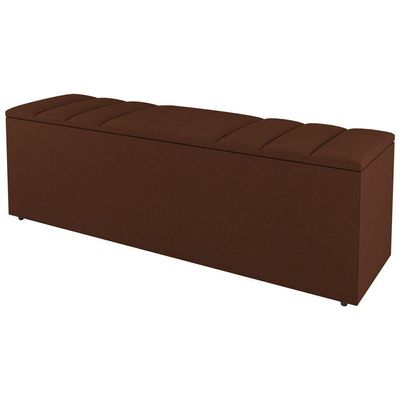 Kit Cabeceira E Baú Cama Box King 195Cm Suede Terracota