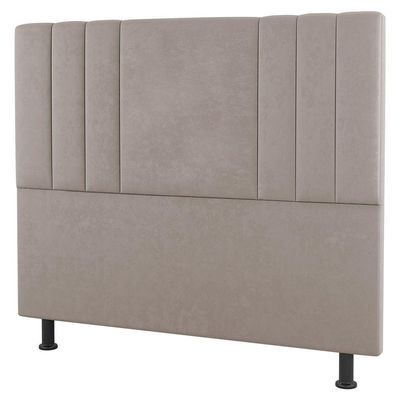Kit Cabeceira E Baú Cama Box King 195Cm Suede Bege