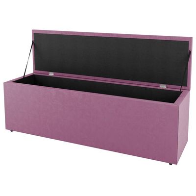 Calçadeira Baú Casal Cora 140Cm Suede Rosa - Desk Design