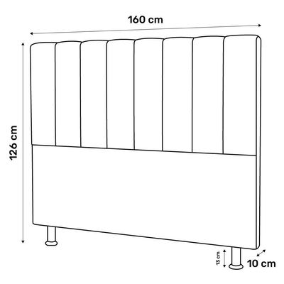 Cabeceira Cama Box Casal Queen Size Cora 160Cm Suede Preto