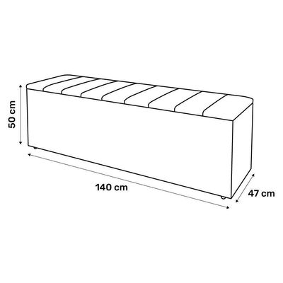 Calçadeira Baú Casal Cora 140Cm Suede Bege - Desk Design