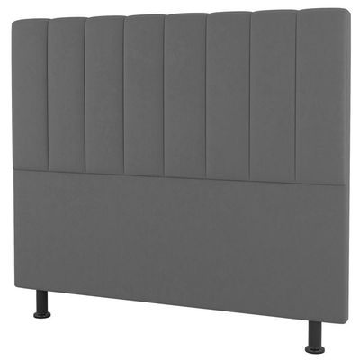 Kit Cabeceira E Baú Cama Box Solteiro 90Cm Cinza Claro