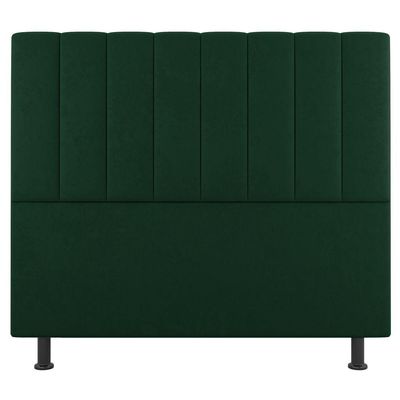 Kit Cabeceira E Baú Cama Box Solteiro Cora 90Cm Suede Verde