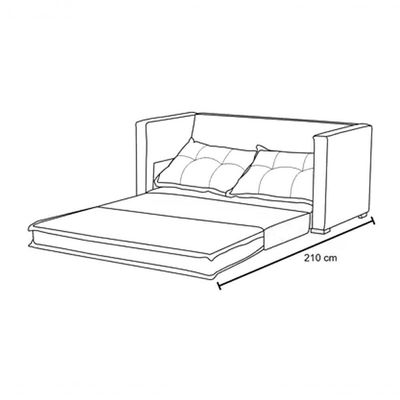 Sofa Cama 02 Lugares Londres Suede Marfim Suede Marfim