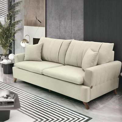 Sofa 3 Lugares 200 Cm Eron Linho Cru Vazzano Cru